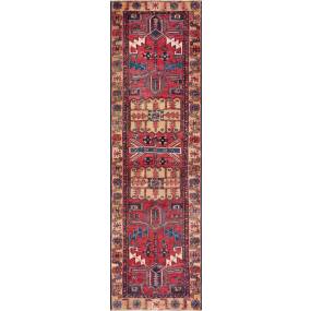 Pasargad Home Vintage Azerbaijan Rust Wool Area Rug- 3' 0" X 10' 3" - Pasargad Home 045607