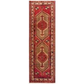 Pasargad Home Vintage Azerbaijan Camel Wool Area Rug- 3' 3" X 10' 4" - Pasargad Home 045621