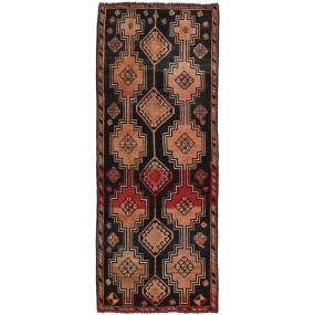 Pasargad Home Vintage Azerbaijan Black Lamb's Wool Area Rug- 3' 4" X  8'10" - Pasargad Home 049326