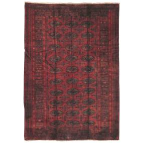 Pasargad Home Vintage Azerbaijan Red Lamb's Wool Area Rug-  4' 5" X  6' 4" - Pasargad Home 049360