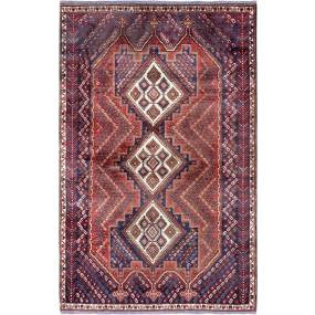 Pasargad Home Vintage Azerbaijan Rust Wool Area Rug- 4' 3" X  7' 1" - Pasargad Home 54720