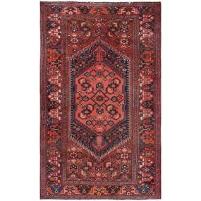 Pasargad Home Vintage Azerbaijan Rust Wool Area Rug-  4' 4" X  6'11" - Pasargad Home 54721