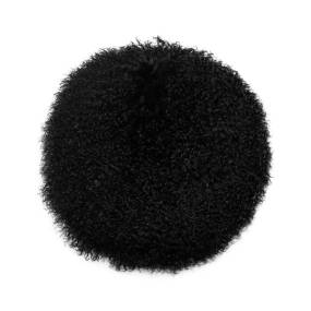 New Zealand Black Sheepskin 16 Inch Round Pillow - TOV-C68254