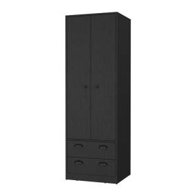 Denton Armoire with 2-Drawers and Hanging Rod, Black - FM Furniture FM9028CLW