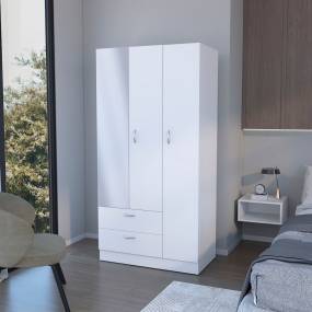 Eloy Modern Wardrobe,White  – FM Furniture FM9084CLB