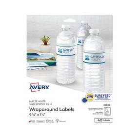 Avery Durable Water-resistant Wraparound Labels - Permanent Adhesive - Rectangle - Laser, Inkjet - White - Film - 5 / Sheet - 8 Total Sheets - 40 Total Label(s) - AVE22845