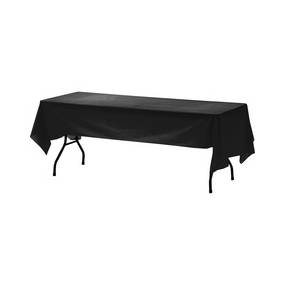 Genuine Joe Plastic Table Covers - 108" Length x 54" Width - Plastic - Black - 6 / Pack - GJO00068