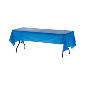 Genuine Joe Plastic Rectangular Table Covers - 108" Length x 54" Width - Plastic - Blue - 24 / Carton - GJO10325CT