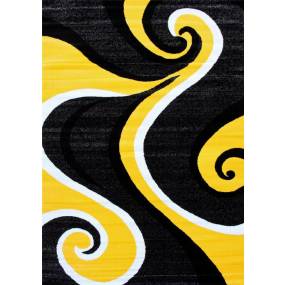 Luxe Weavers Avalon Collection 0327 Yellow 5x7 Abstract Area Rug - 0327 Yellow 5x7