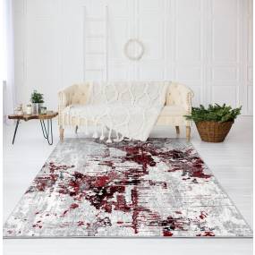 Luxe Weavers Cambridge Collection Red 5x7 Abstract Area Rug - 106 Red 5x7