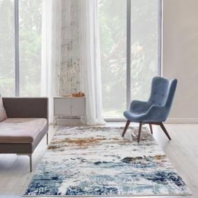 Luxe Weavers Beverly Collection Blue 5x7 Abstract Area Rug - 1090 Blue 5x7