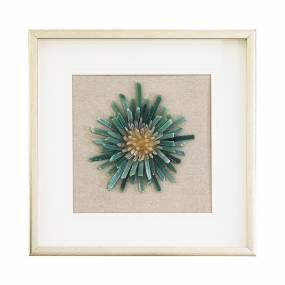  Rock of Luck & Happiness II -  20x20 Shadowbox with Natural Green Jade Stone, Framed under Glass - Yosemite Home Décor 3220062