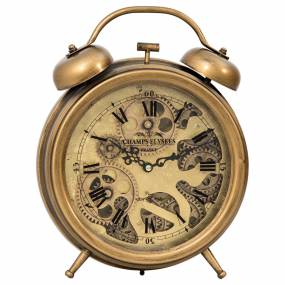 Brass Gears Table Top Clock - Yosemite Home Décor 5120007