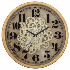 Gold Round Gear Clock - Yosemite Home Décor 5130011