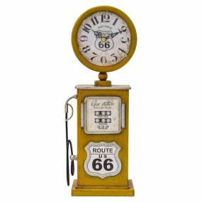 Route 66 Yellow Table Top Clock - Yosemite Home Décor 5220001