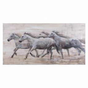 Horses in the Wind  Gallery Wrapped Canvas Wall Art - Yosemite Home Décor ARTAE1896