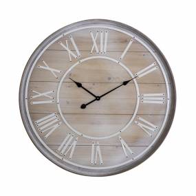  Rustic Age Wood Wall Clock in Brown - Yosemite Home Décor CL19012137
