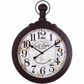  Metal Timepiece Metal Wall Clock in Dark Brown - Yosemite Home Décor CLKB2A147