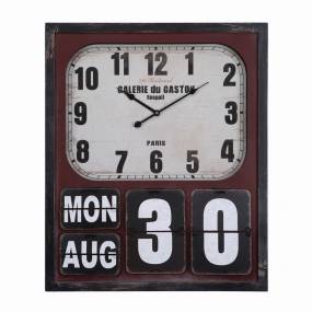  Galleria Wood Wall Clock in Cherry and White - Yosemite Home Décor CLKC1294