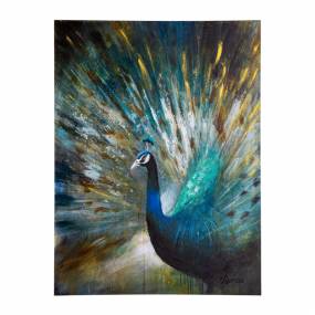 Peacock Prowess  Gallery Wrapped Canvas Wall Art - Yosemite Home Décor DCB627