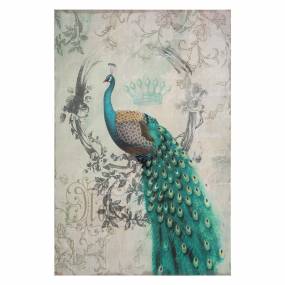 Peacock Poise II Gallery Wrapped Canvas Wall Art - Yosemite Home Décor YFSPARROWR