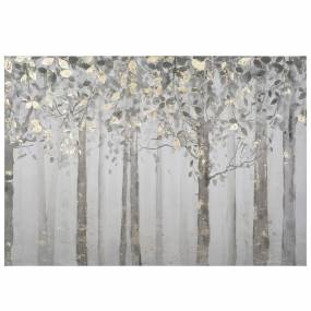 Grey and Yellow Trees  Gallery Wrapped Canvas Wall Art - Yosemite Home Décor YJ9378A