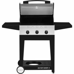 Entertainer 3 Propane Gas BBQ Grill with 3 Burners, plus Open Cart with Sides Tables and Tank Storage Shelf - Cadac 98250-31G01-US