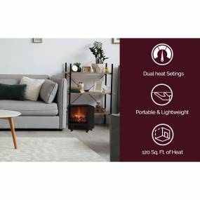 17.8-In Freestanding 4606 BTU Electric Fireplace with Wood Log Insert, Black - Cambridge CAM14FSFP-1BLK
