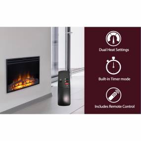 23-In. Freestanding 5116 BTU Electric Fireplace Insert with Remote Control - Cambridge CAM23INS-1BLK
