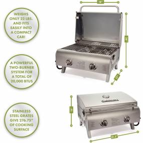 Chef's Style Tabletop Gas Grill in Stainless Steel - Cuisinart CGG-306
