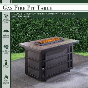 Chateau 30,000 BTU Gas Fire Pit Coffee Table - Hanover CHATEAUFP-REC