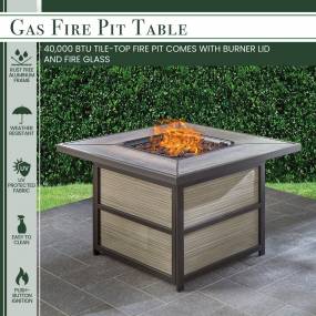 Chateau 40,000 BTU Gas Fire Pit Coffee Table - Hanover CHATEAUFP-SQ