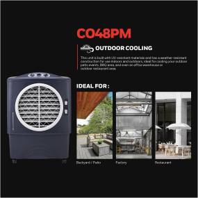 1062 CFM Indoor/Outdoor Evaporative Air Cooler (Swamp Cooler) with Mechanical Controls in Gray - Honeywell CO48PM