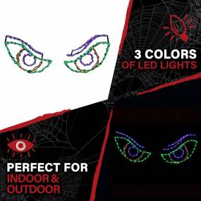 Halloween Indoor/Outdoor Scary Eyes LED Light (23 in. W x 22 in. H) - Haunted Hill Farm FFHELED022-EYE0-MLT