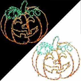 Halloween Indoor/Outdoor LED Lights, Happy Jack-O-Lantern (31 x 29 inches) - Haunted Hill Farm FFHELED031-PMP0-ORN