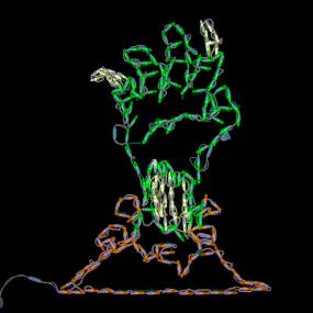 Halloween Indoor/Outdoor Zombie Hand LED Light (26 in. x 36 in.) - Haunted Hill Farm FFHELED036-ZMB0-GRN