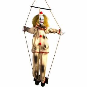 4.5-Ft. Smalls the Animated Swinging Clown, Indoor or Covered Outdoor Halloween Decoration, Battery Operated - Almo HHCLOWN-21HA