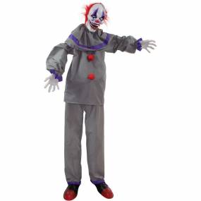 5-Ft. Grins the Animated Clown, Indoor or Covered Outdoor Halloween Decoration, Battery Operated - Almo HHCLOWN-23FLSA