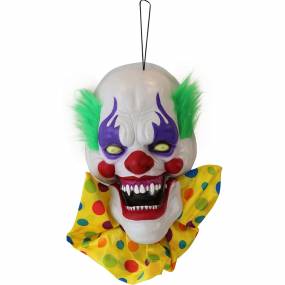 1.3-ft. Animated Clown, Talks, Battery Operated Halloween Decoration for Indoor/Covered Outdoor Display - Haunted Hill Farm HHDHCLOWN-2LSA