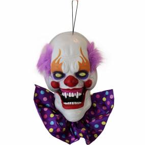 1.3-ft. Animated Clown, Talks, Battery Operated Halloween Decoration for Indoor/Covered Outdoor Display - Haunted Hill Farm HHDHCLOWN-3LSA
