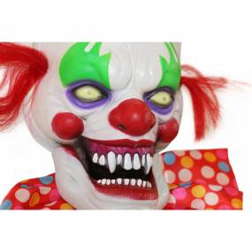 1.3-ft. Animated Clown, Talks, Battery Operated Halloween Decoration for Indoor/Covered Outdoor Display - Haunted Hill Farm HHDHCLOWN-4LSA