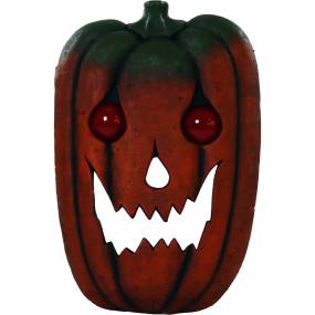 2.5-ft. Pumpkin Head with Glowing Red Eyes, Battery Operated Halloween Decoration for Indoor/Covered Outdoor Display - Haunted Hill Farm HHDHPUMP-1HS