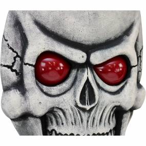 2.5-ft. Skeleton Skull with Glowing Red Eyes, Battery Operated Halloween Decoration for Indoor/Covered Outdoor Display - Haunted Hill Farm HHDHSKULL-4LS