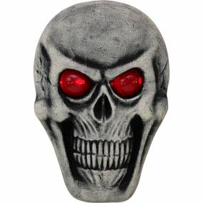 1.7-ft. Skeleton Skull with Glowing Red Eyes, Battery Operated Halloween Decoration for Indoor/Covered Outdoor Display - Haunted Hill Farm HHDHSKULL-5LS