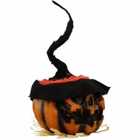 1.8-ft. Shaking Pumpkin with Witch Hat, Indoor/Covered Outdoor Halloween Decoration, Battery-Operated - Haunted Hill Farm HHDPUMP-2SA