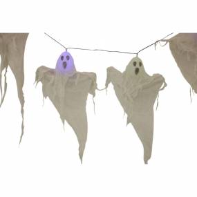 6-ft. Light Up Ghost Garland, Halloween Decoration - Haunted Hill Farm HHGARGHST-1S