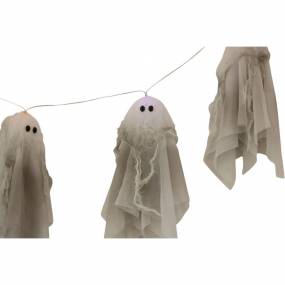 4.4-ft. Light Up Ghost Garland, Halloween Decoration - Haunted Hill Farm HHGARGHST-2S