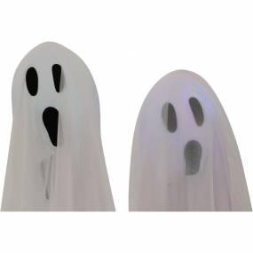 4.17-ft. Ghost Stakes Set of 2 Waterproof, Indoor/Outdoor Halloween Decoration, LED Multi-Color, Battery-Operated - Haunted Hill Farm HHGHST-1STKLS