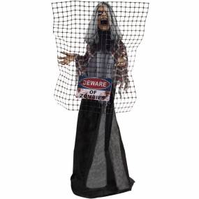 5-Ft. Break-Thru Barry the Animated Electrified Zombie, Indoor or Covered Outdoor Halloween Decoration, Battery Operated - Almo HHMAN-5FLSA