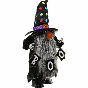 1.3-ft. Musical Walking Chuzzle Elf with Banner, Indoor/Outdoor Halloween Decoration, Battery-Operated, Gnomad - Haunted Hill Farm HHMNELF-1FSA